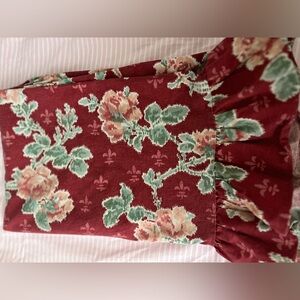 Ralph Lauren Vintage Floral Elena Red Ruffle Pillowcase Full